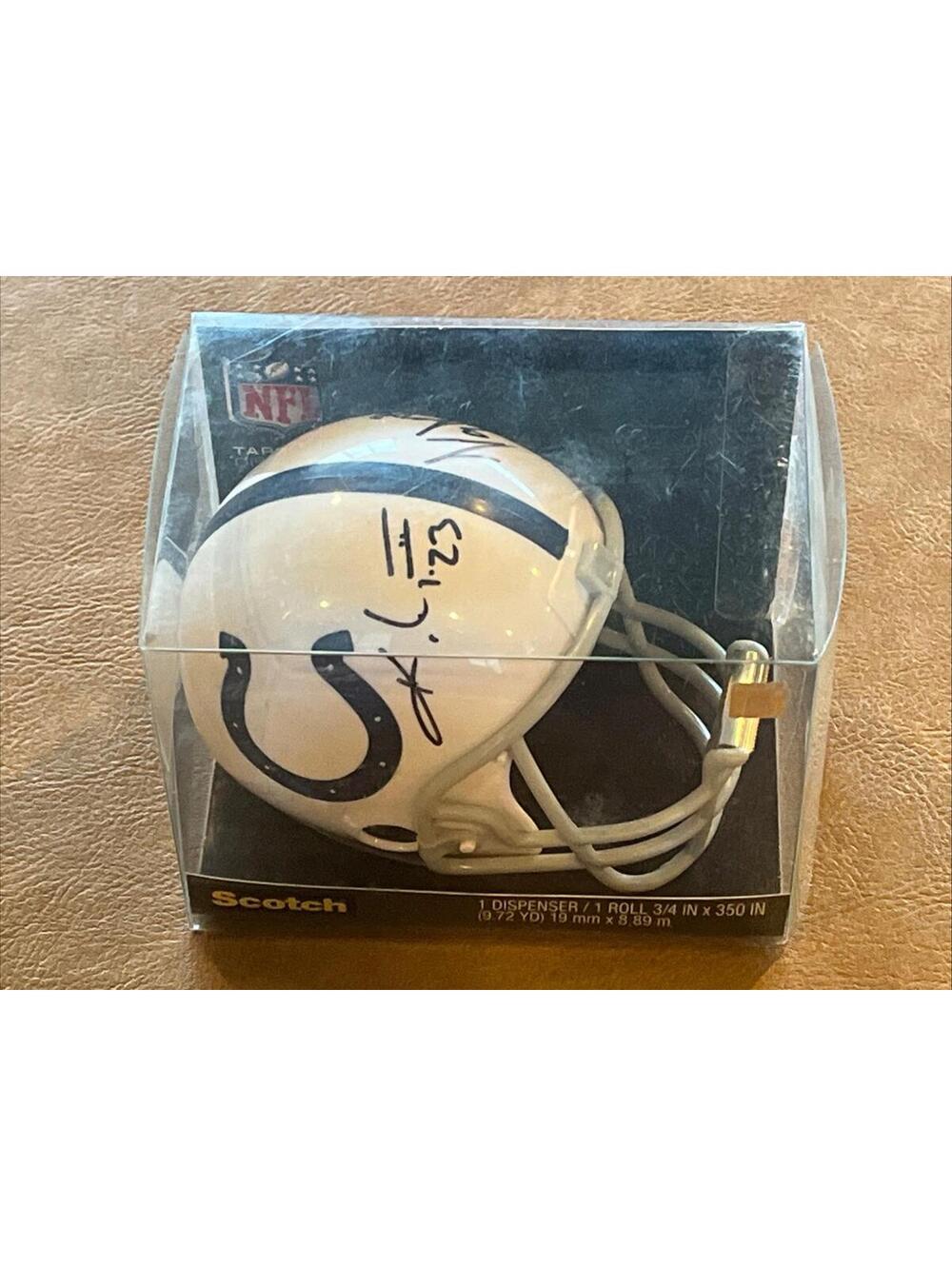 Kenny Moore + Grover Stewart Indianapolis Colts Signed Mini Helmet Tape Dispense